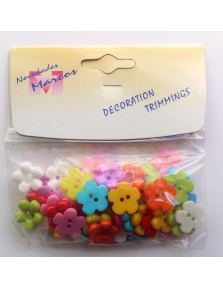 Bolsa botones de plástico con forma de flor