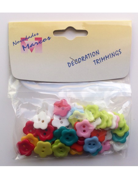 Bolsa botones de plástico con forma de flor